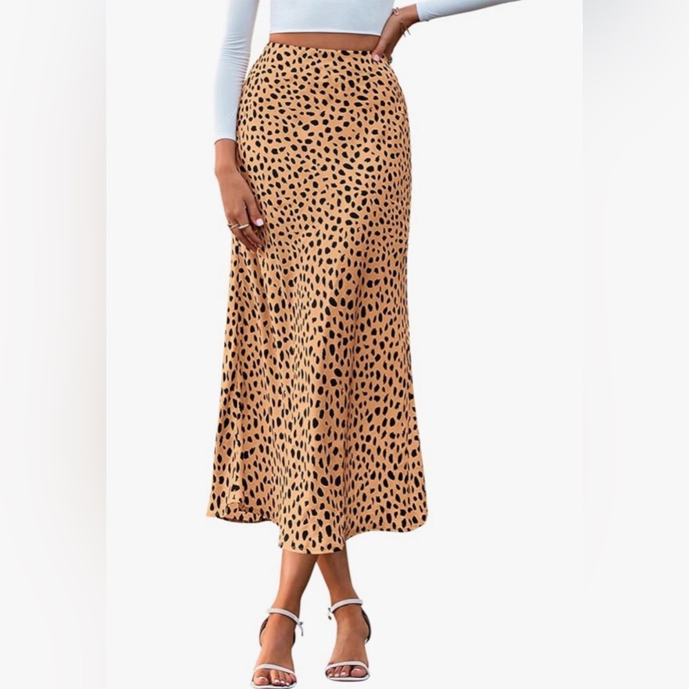 Leopard Print Midi Skirt XL